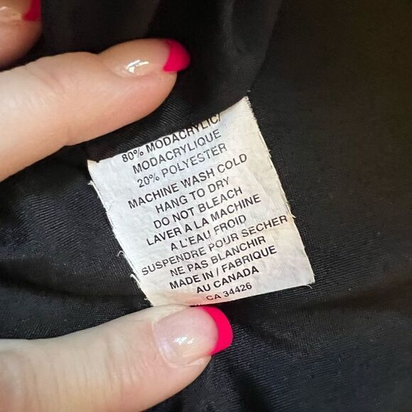 Brown Zebra Print Fuzzy Zip Up Mid Weight Teddy Jacket Coat M - Picture 8 of 8